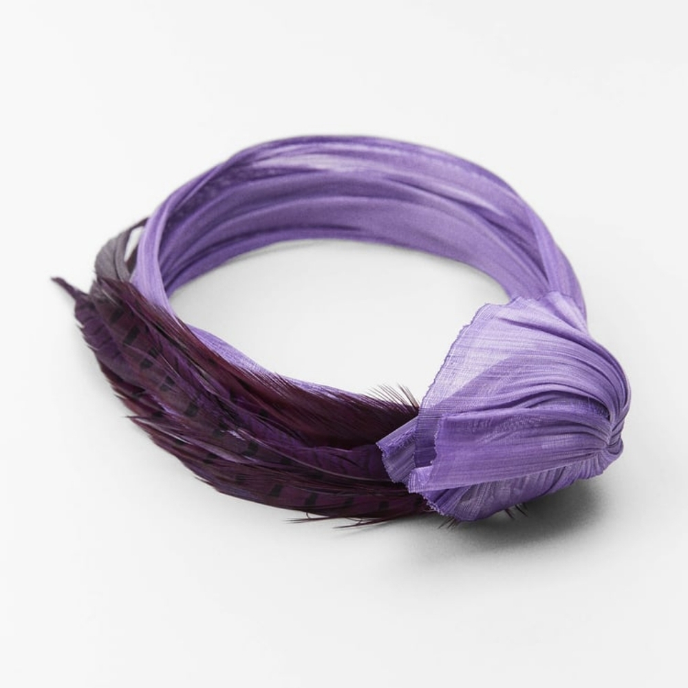ZARA FEATHERED HEADBAND HEADPIECE